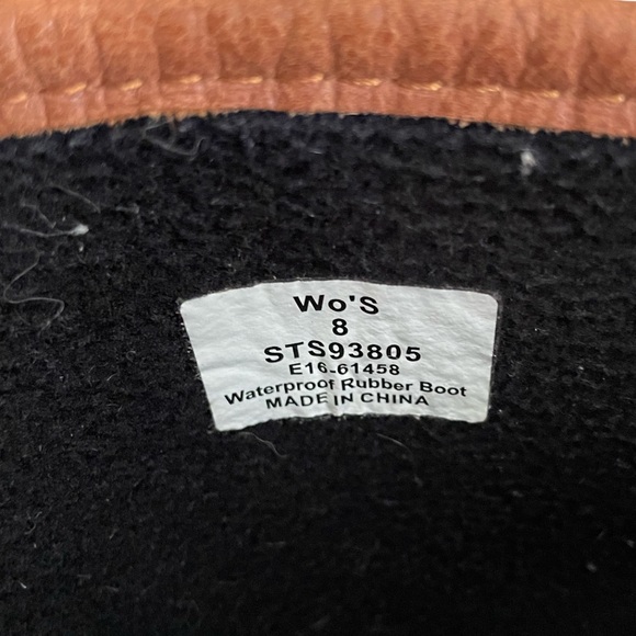 Sperry Top Sider Walker Haze Tall Rubber Rain Riding Boots Black and Brown 8 - Picture 11 of 11